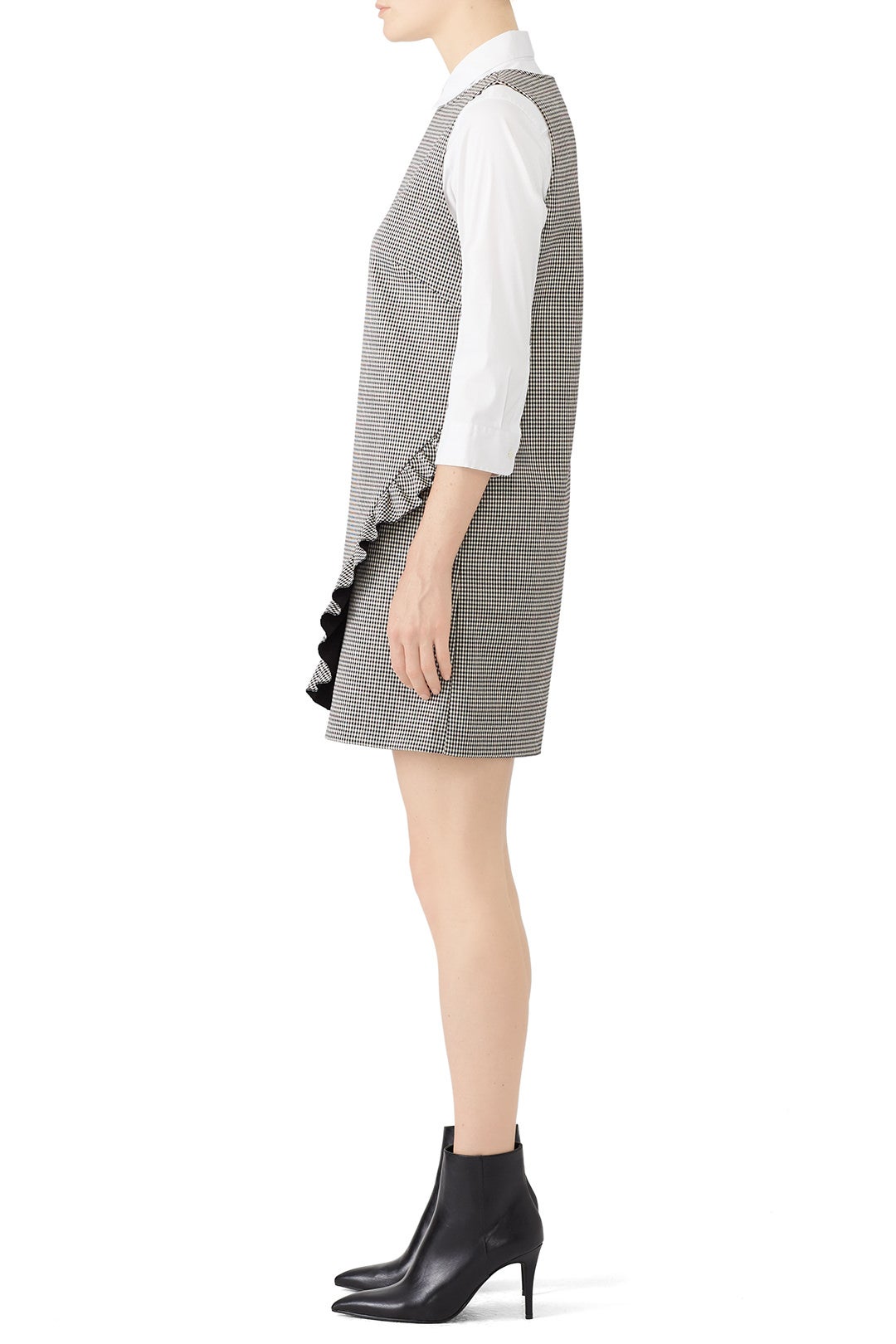 Houndstooth Ruffle Shift by Tara Jarmon 1