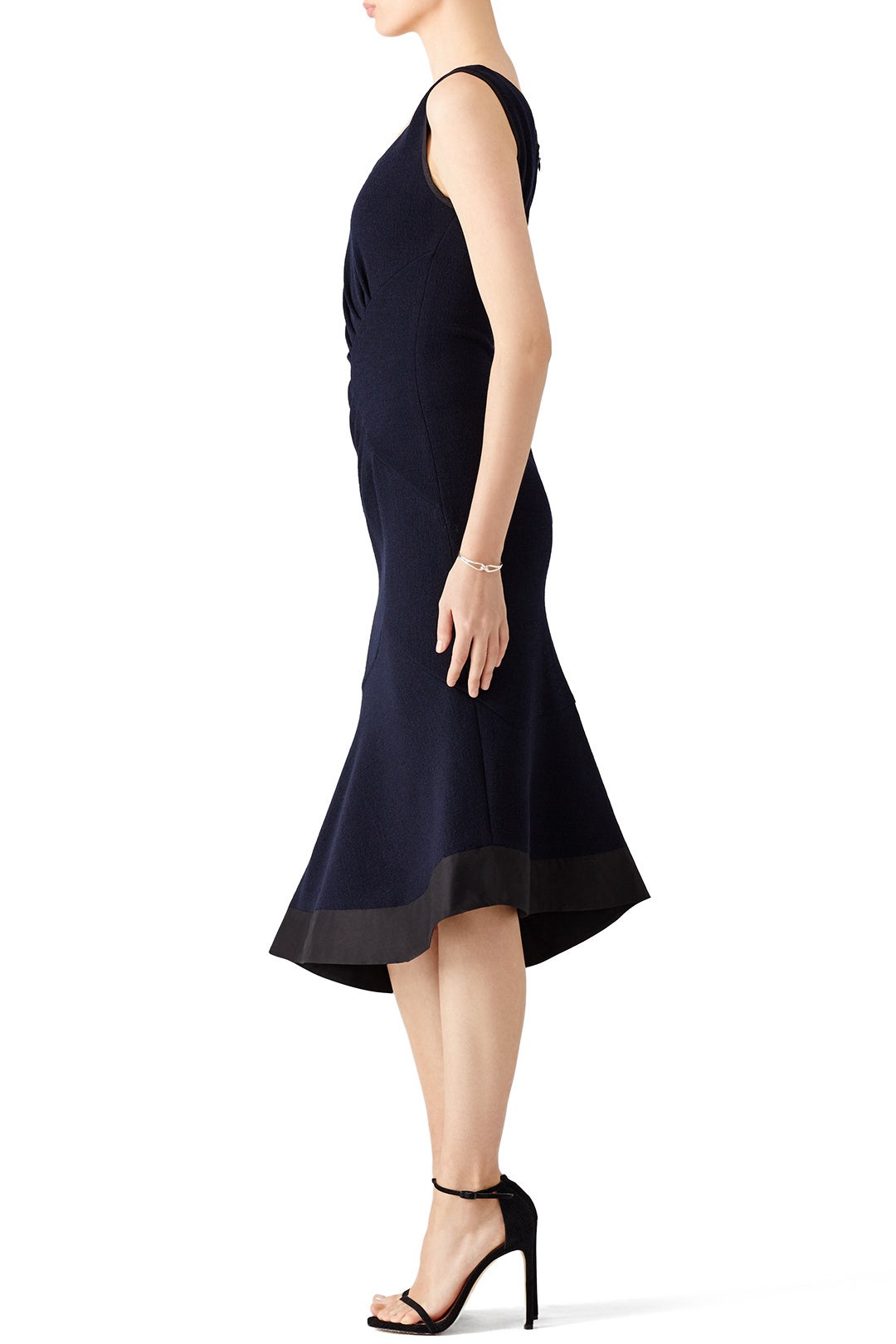 Navy Ruched Asymmetrical Dress by DEREK LAM 2