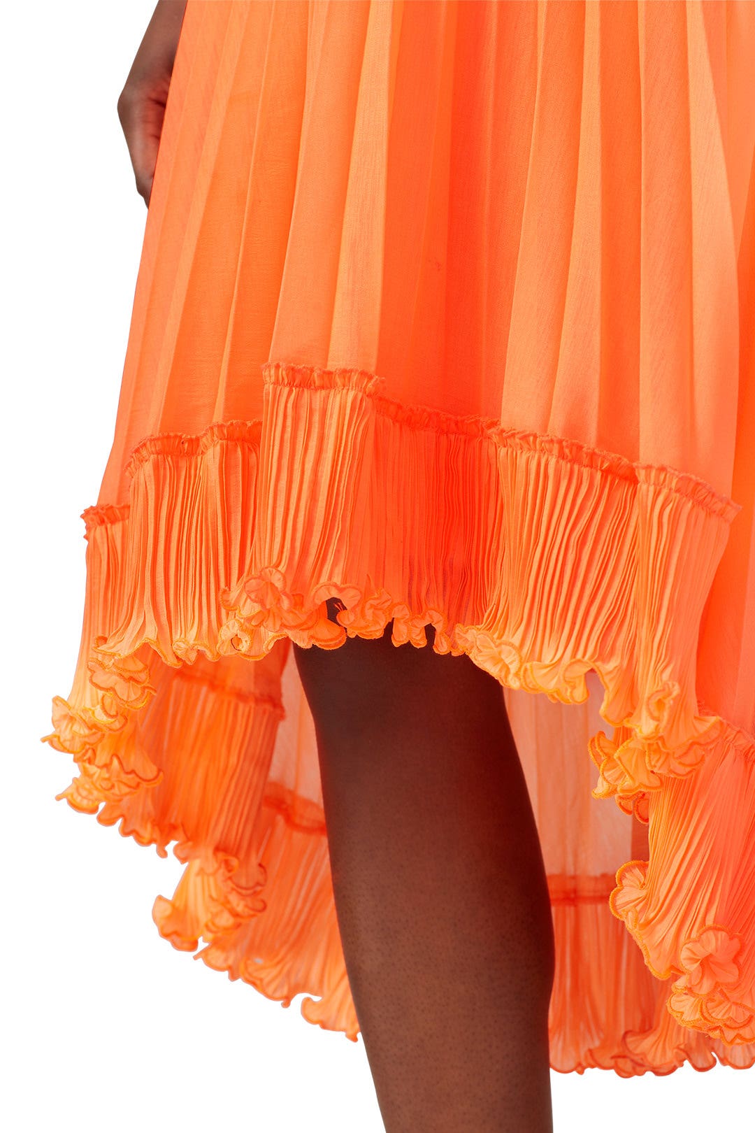 Pleated Burnout Georgette Dress by HALSTON 2