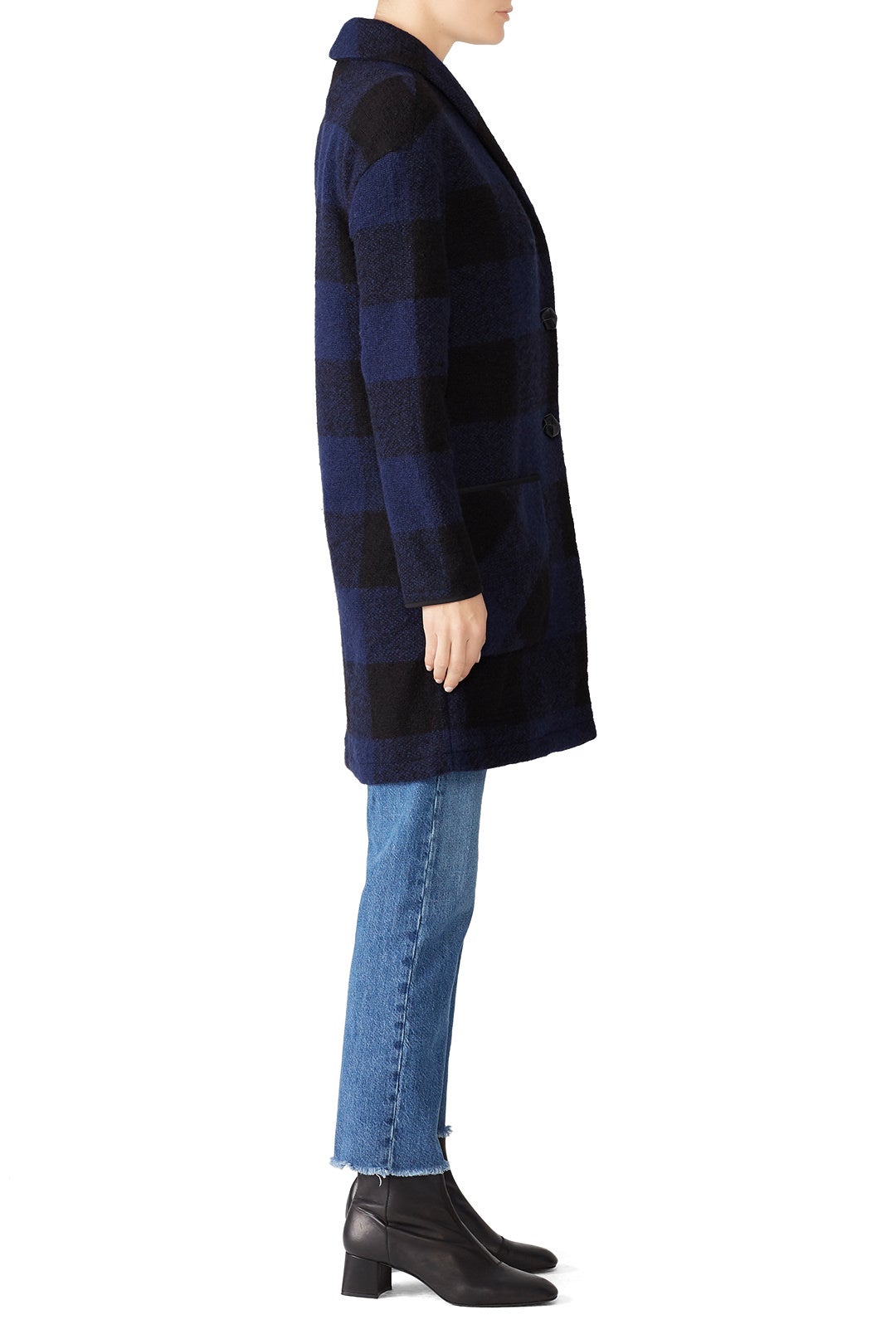 Blue Check Sweater Coat by Slate & Willow 1