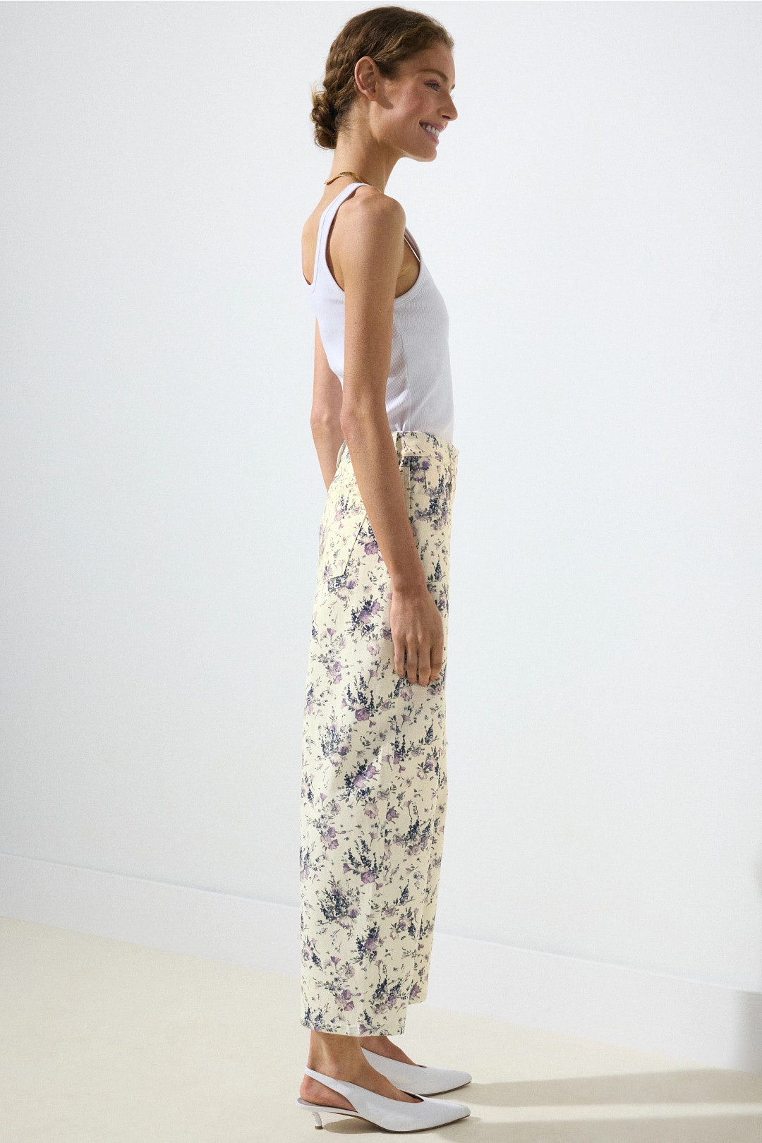 Printed Denim Cropped Pants by Adam Lippes x RTR 1