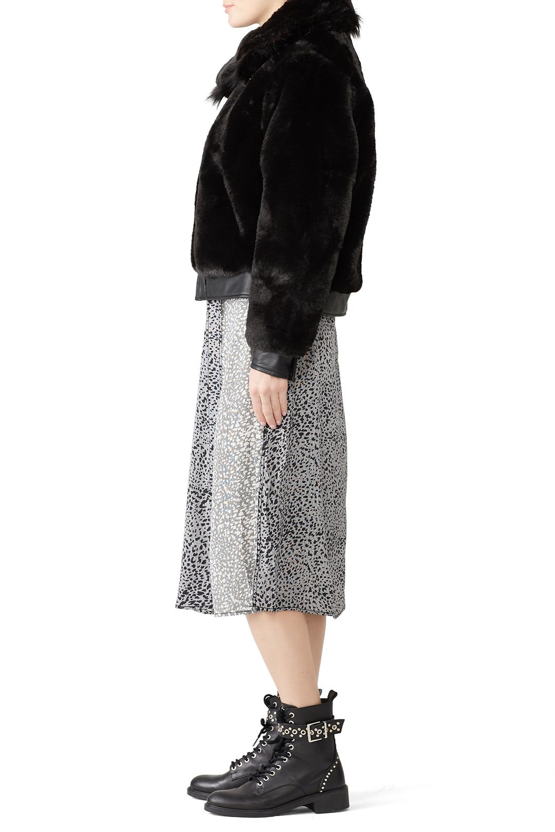 Black Noise Faux Fur Jacket by BLANKNYC 2