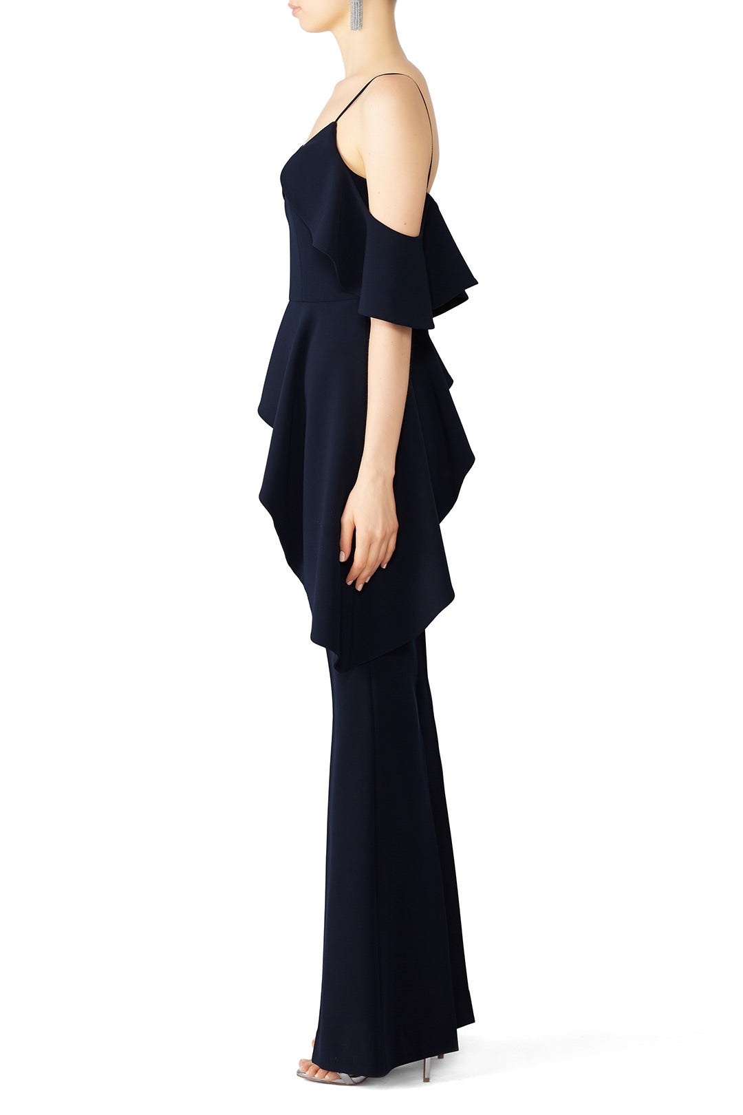 Navy Cold Shoulder Jumpsuit by Christian Siriano 2