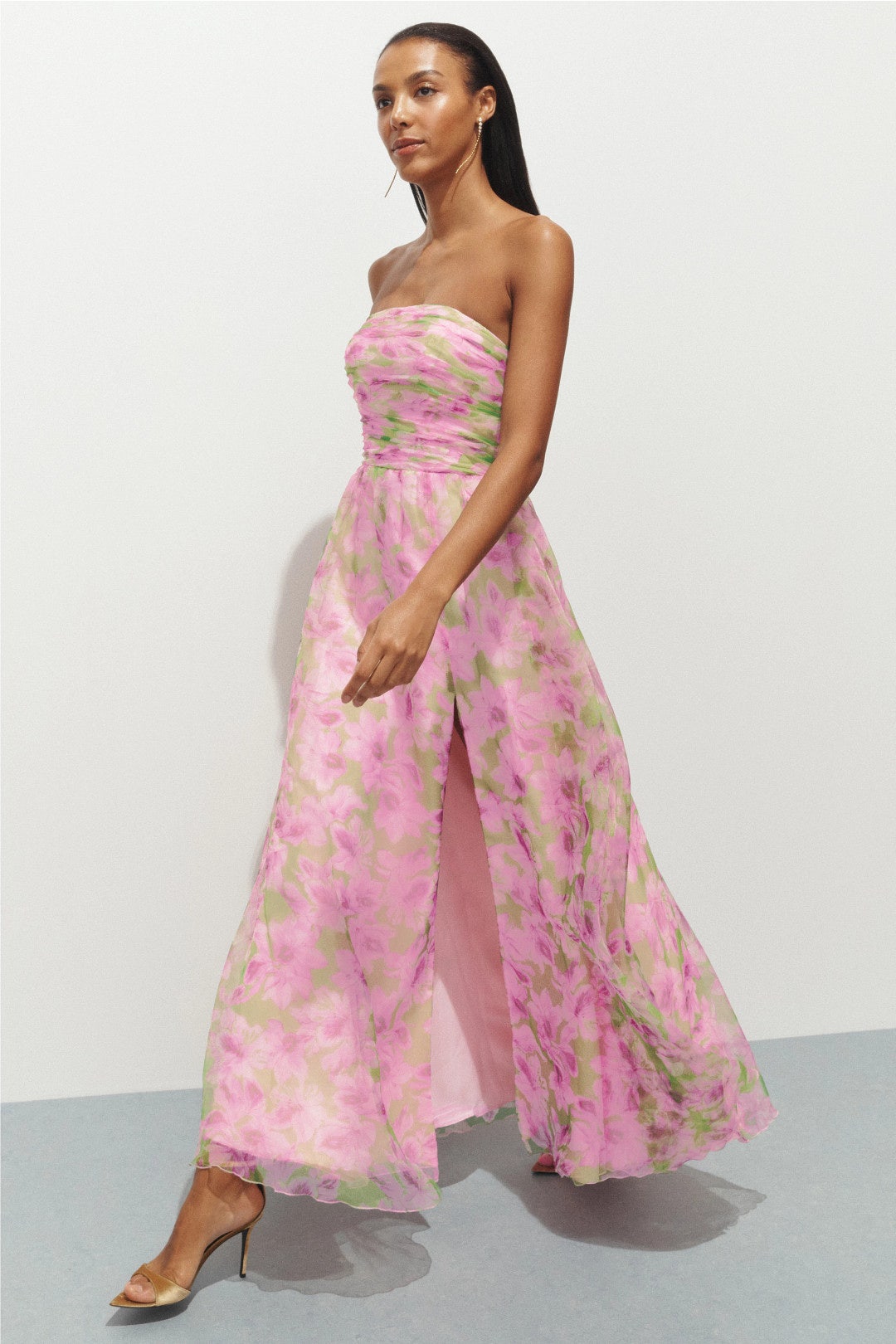 Strapless Floral Gown by Ieena for Mac Duggal 1