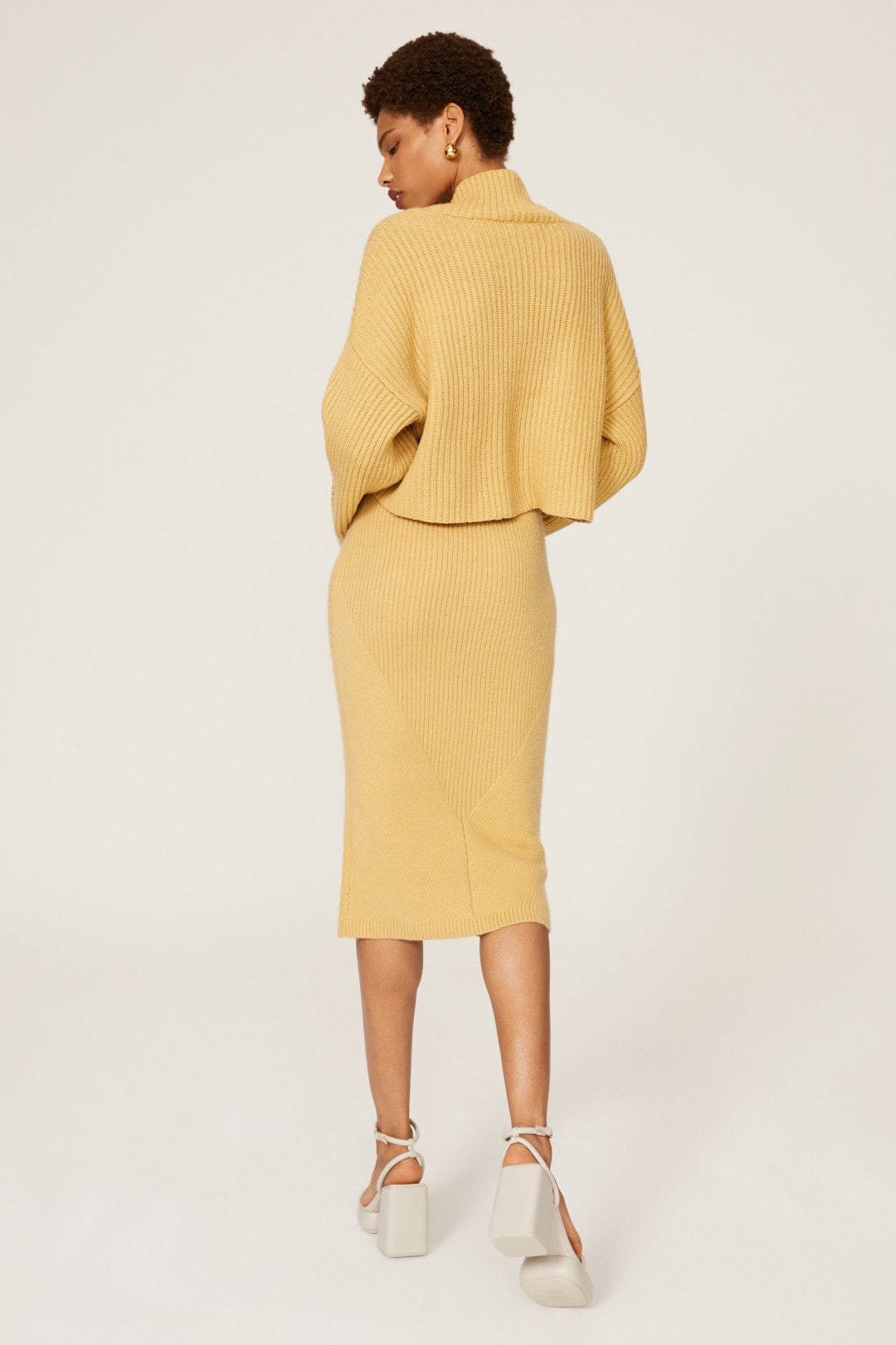 Yellow Knit Midi Skirt by Sweet Baby Jamie 2
