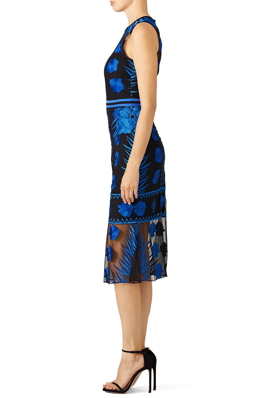 Blue Mesh Flutter Dress by Nicole Miller 1