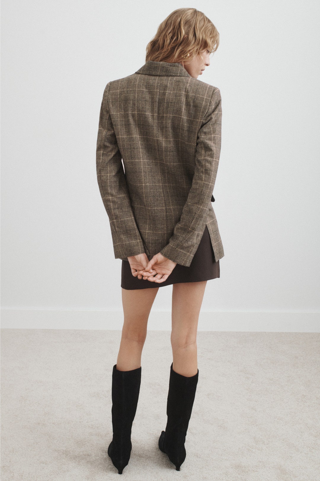 Brown Plaid Winston Blazer by Reformation 2