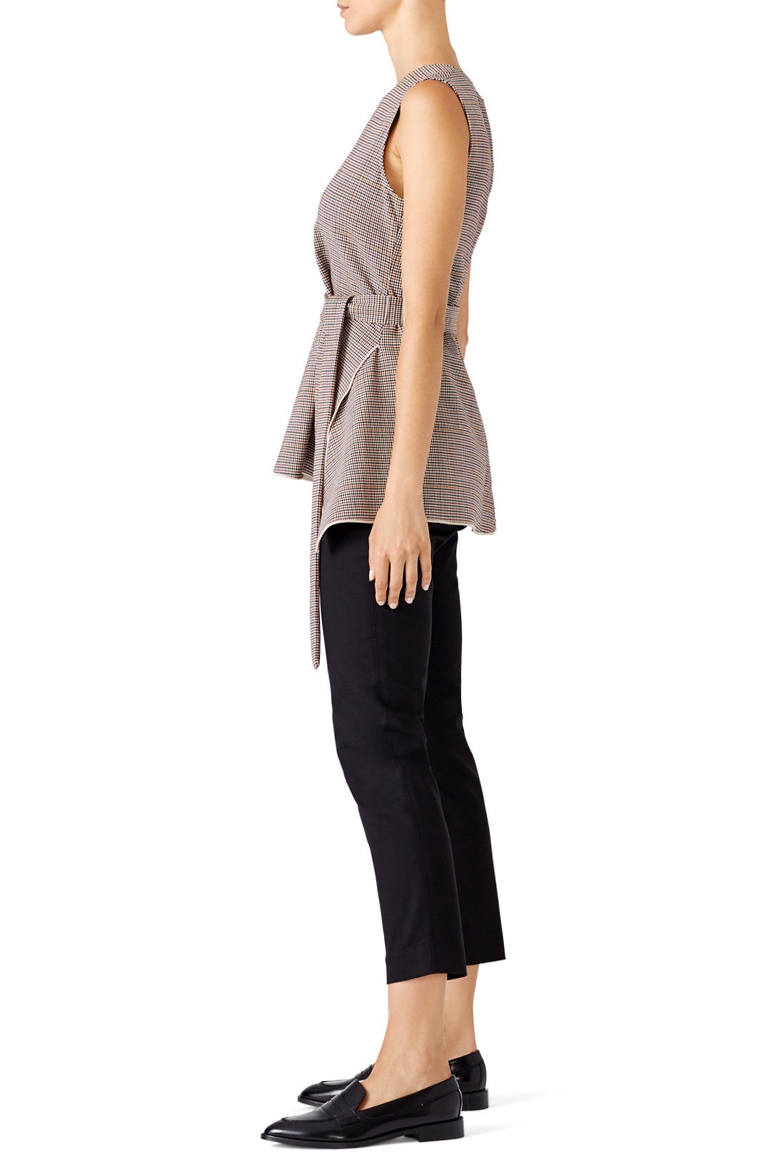 Brown Plaid Top by Theory 2