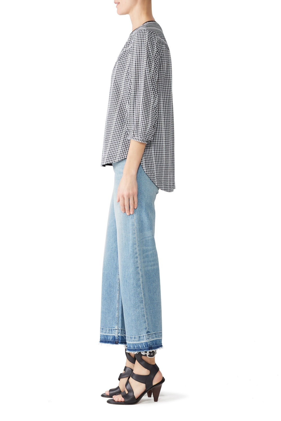Gingham Puff Sleeve Top by Derek Lam 10 Crosby 1
