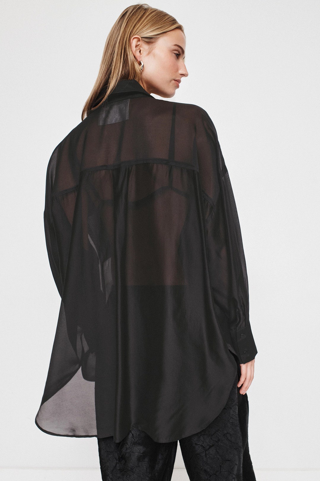 Hailey Sheer Button Down Shirt by Love Stories 2