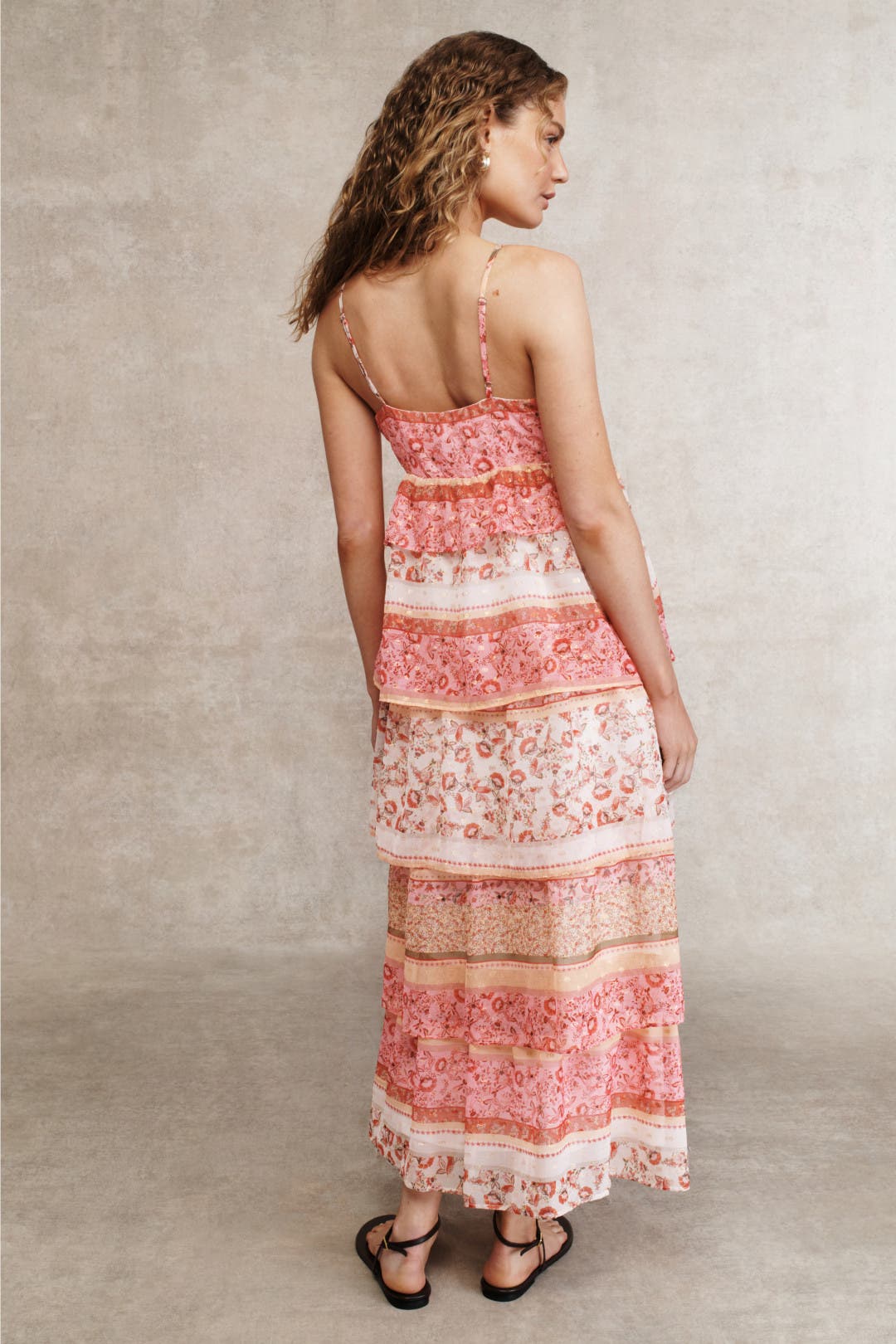 Color Block Ruffle Midi Dress by Layered with Love | Rent