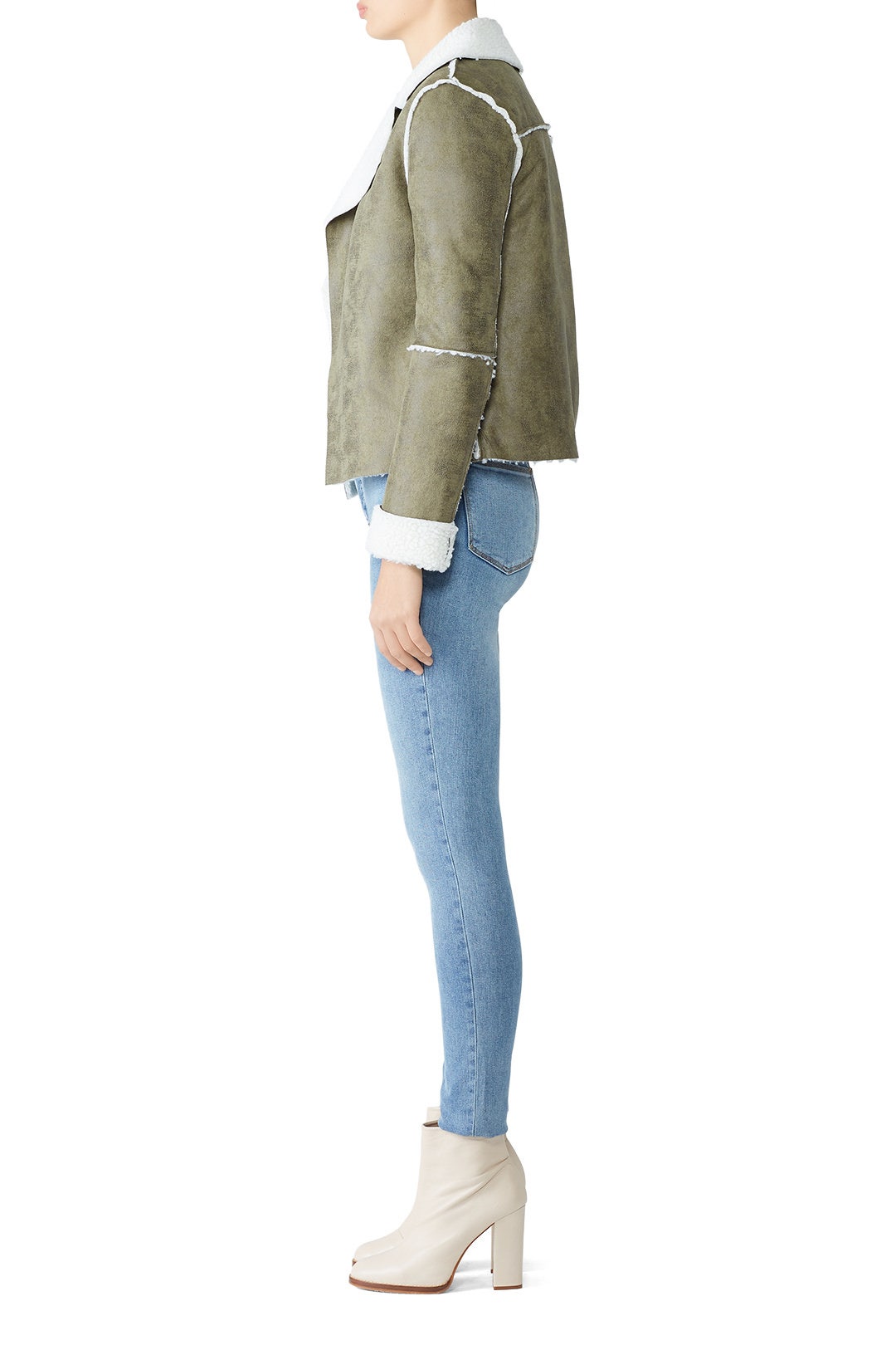 Green Faux Shearling Jacket by VIGOSS 2