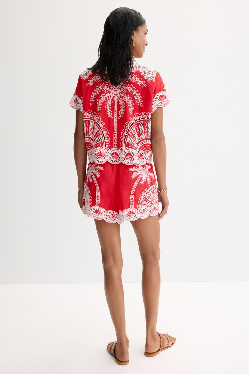 Red Palm Trees Shorts by FARM Rio - Photo 2
