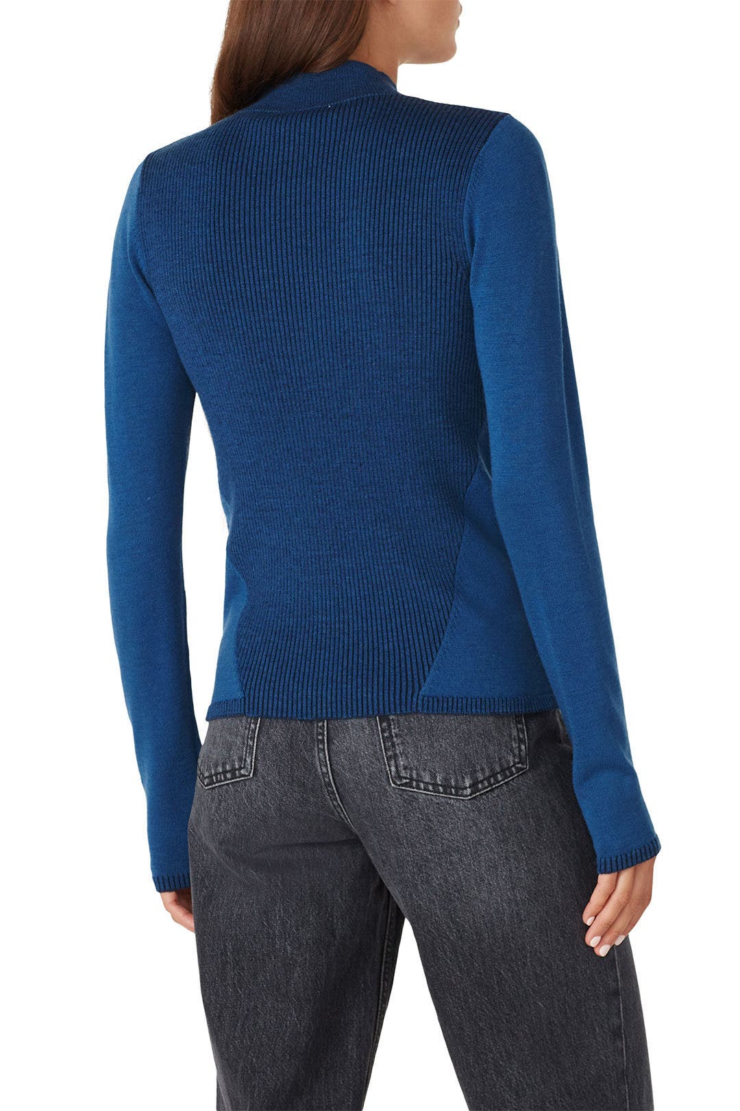 Blue Rib Knit Sweater by Victor Alfaro x RTR 2