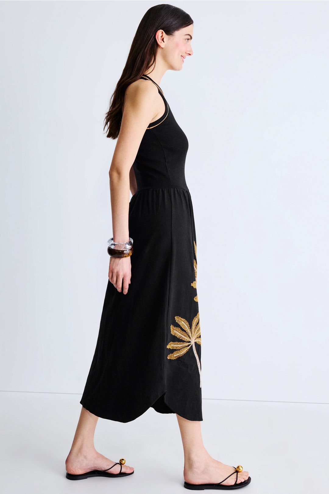 embroidered t shirt dress Fully Embroidered Gown With Asymmetric Top - Luxury Evening Dress | Rami Al Ali Cherry Blossom & Multi Colour Embroidery / FR 36 main image 0