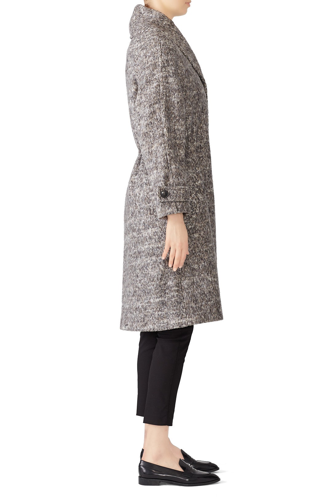 Grey Marled Coat by HALSTON 1