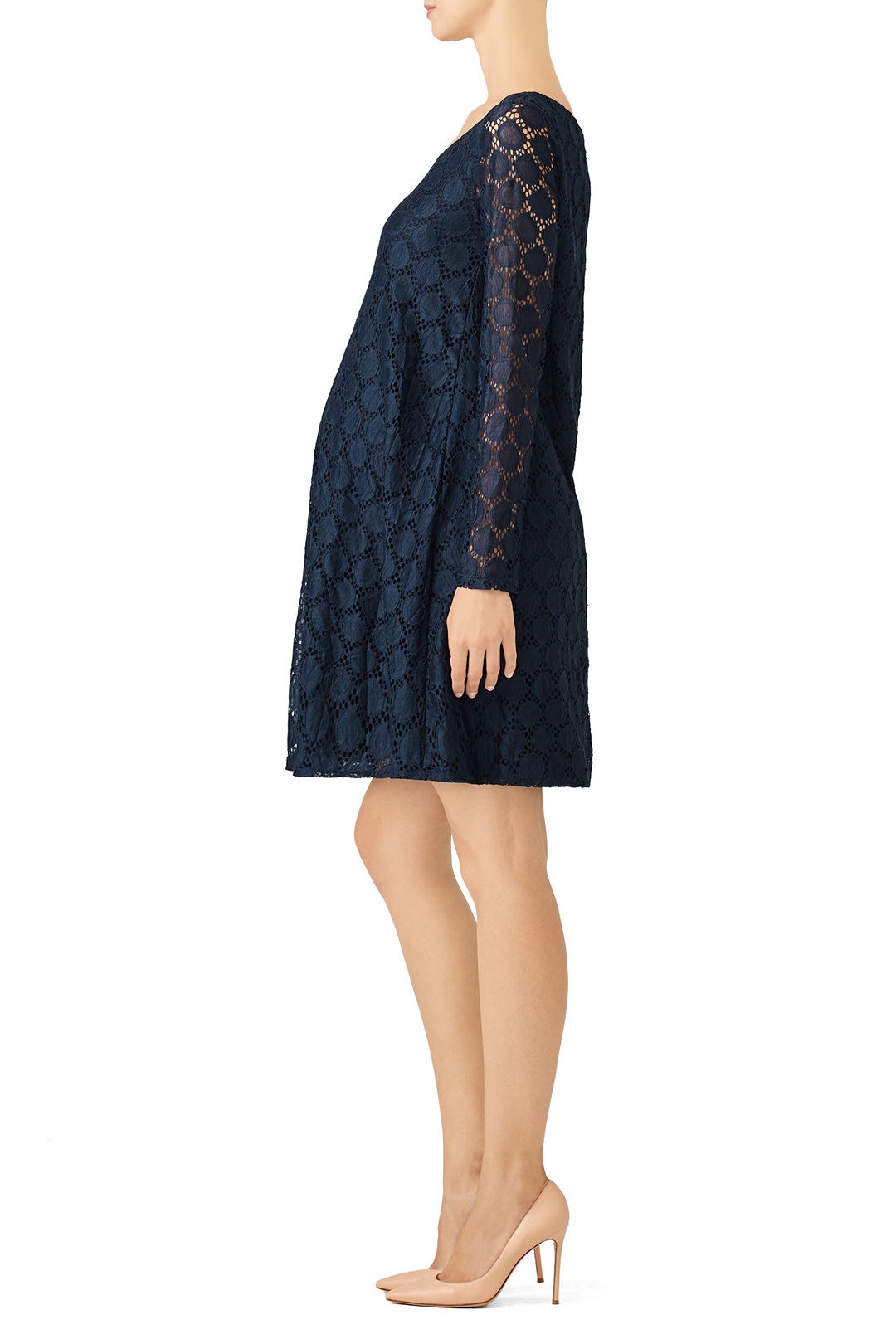 Navy Dot Lace Maternity Dress by Ingrid & Isabel 1