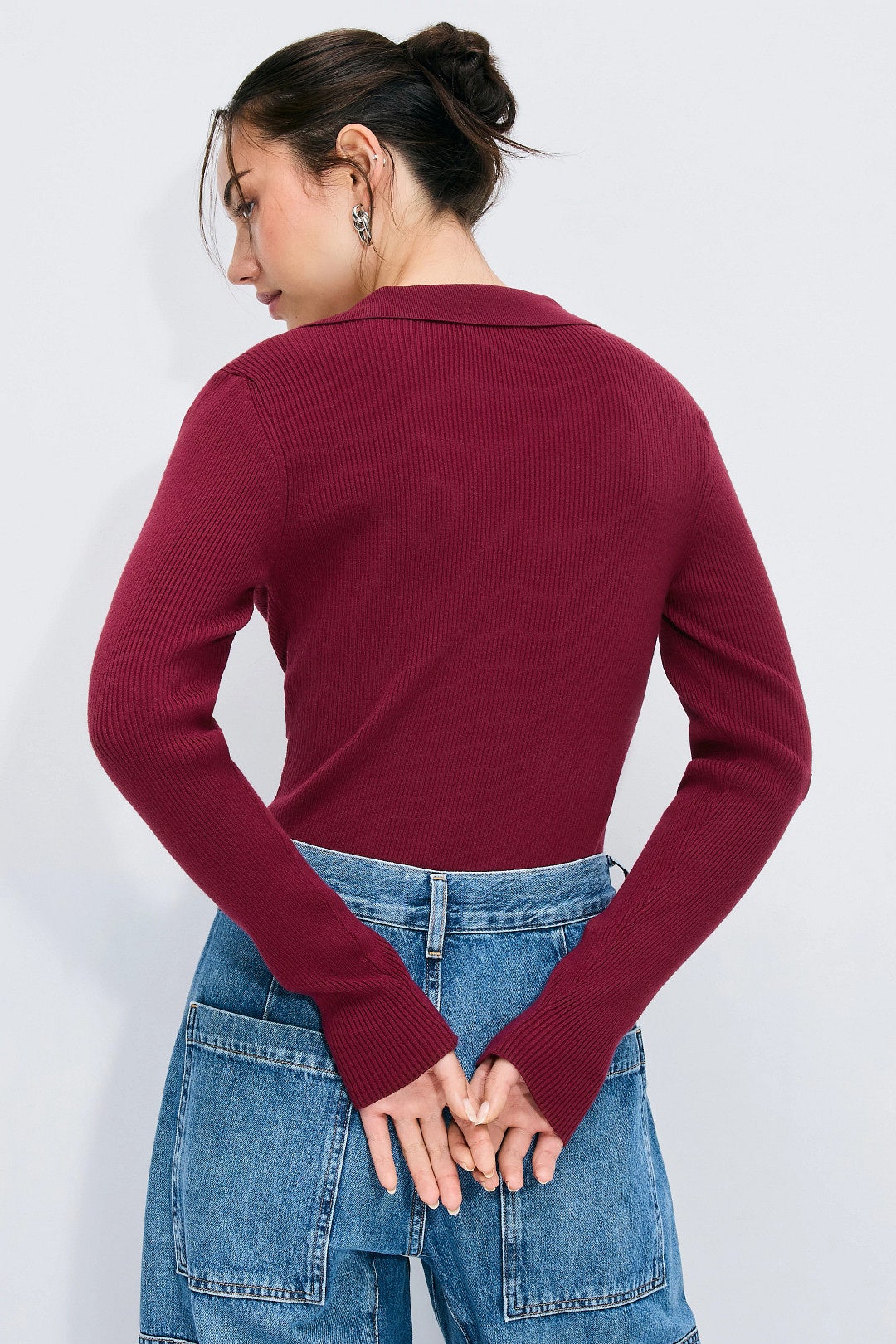 Collared V-Neck Sweater by T.W.I.N. 2