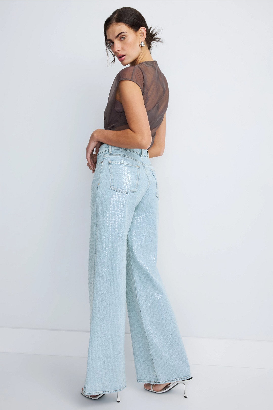 Lotta Sequin Wide Leg Jeans by 7 For All Mankind 2