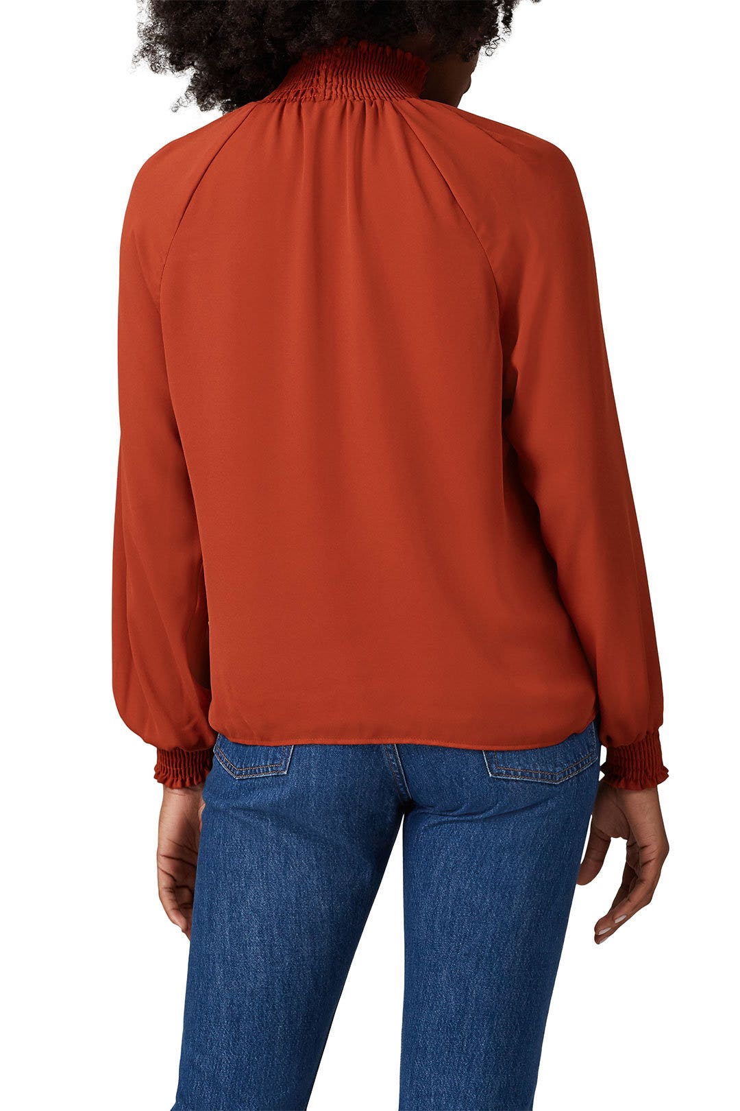 Brick Smocked Turtleneck Top by krisa 1