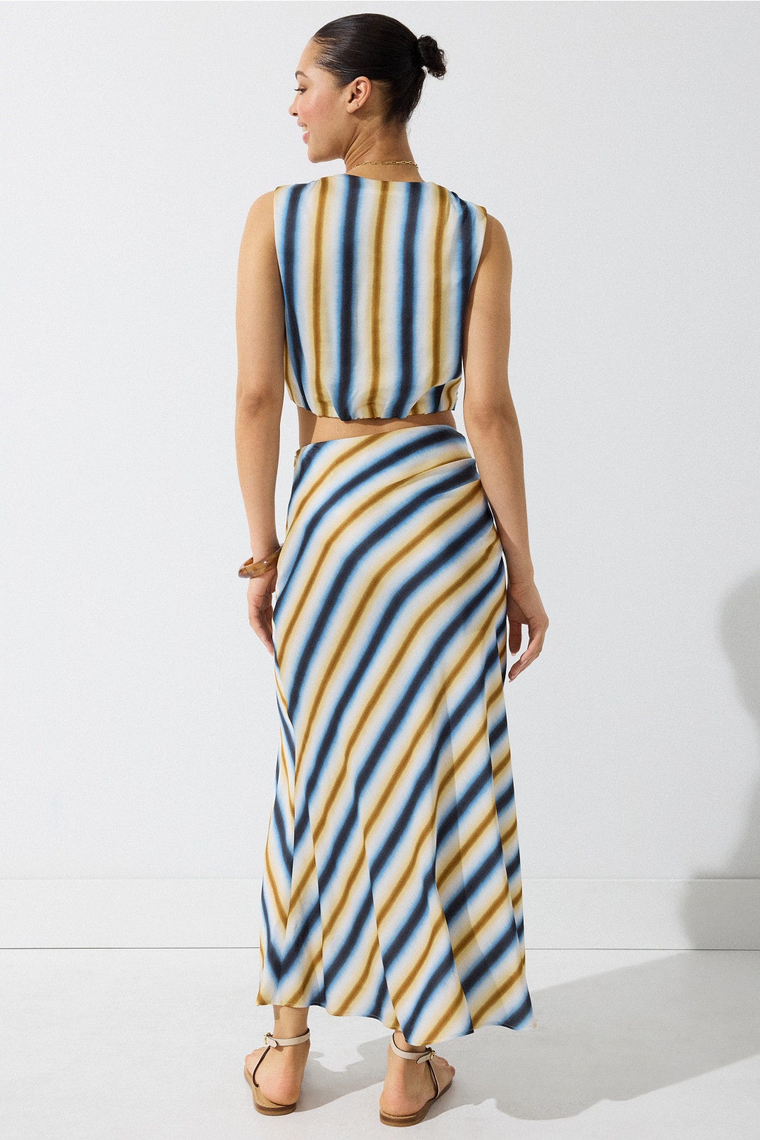 Jean Striped Midi Skirt by A.L.C. 1