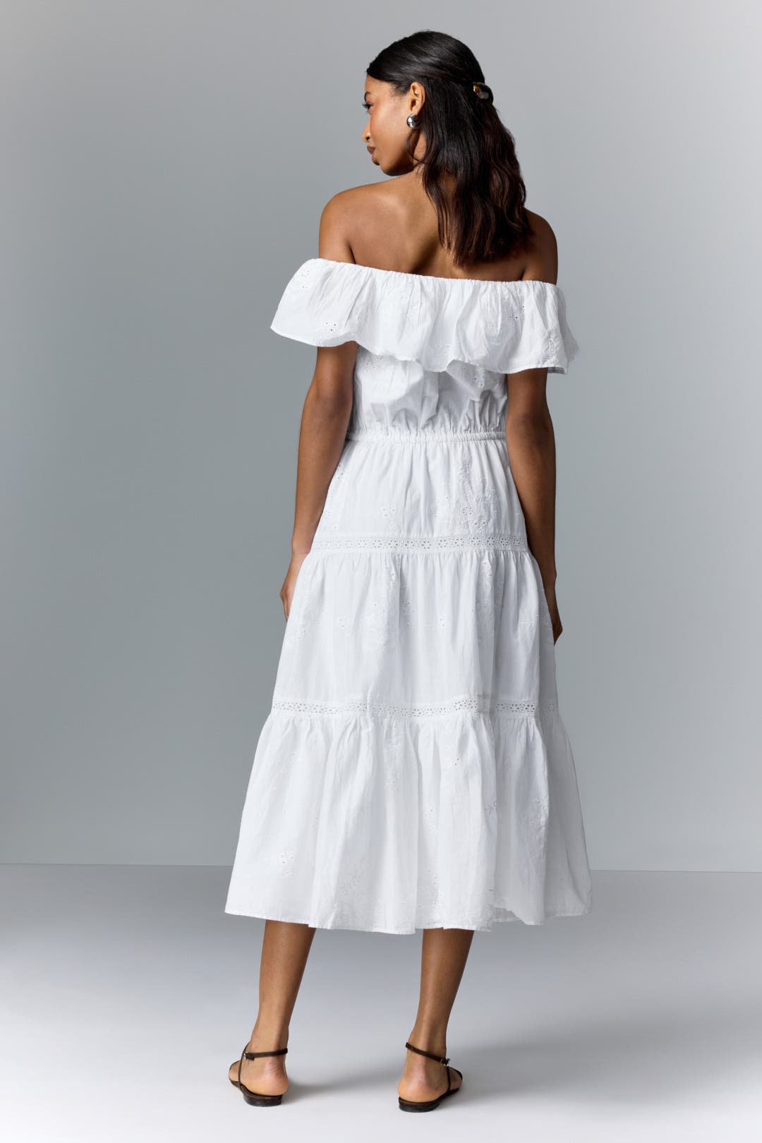 Cotton Off The Shoulder Tiered Dress by Lauren Ralph Lauren