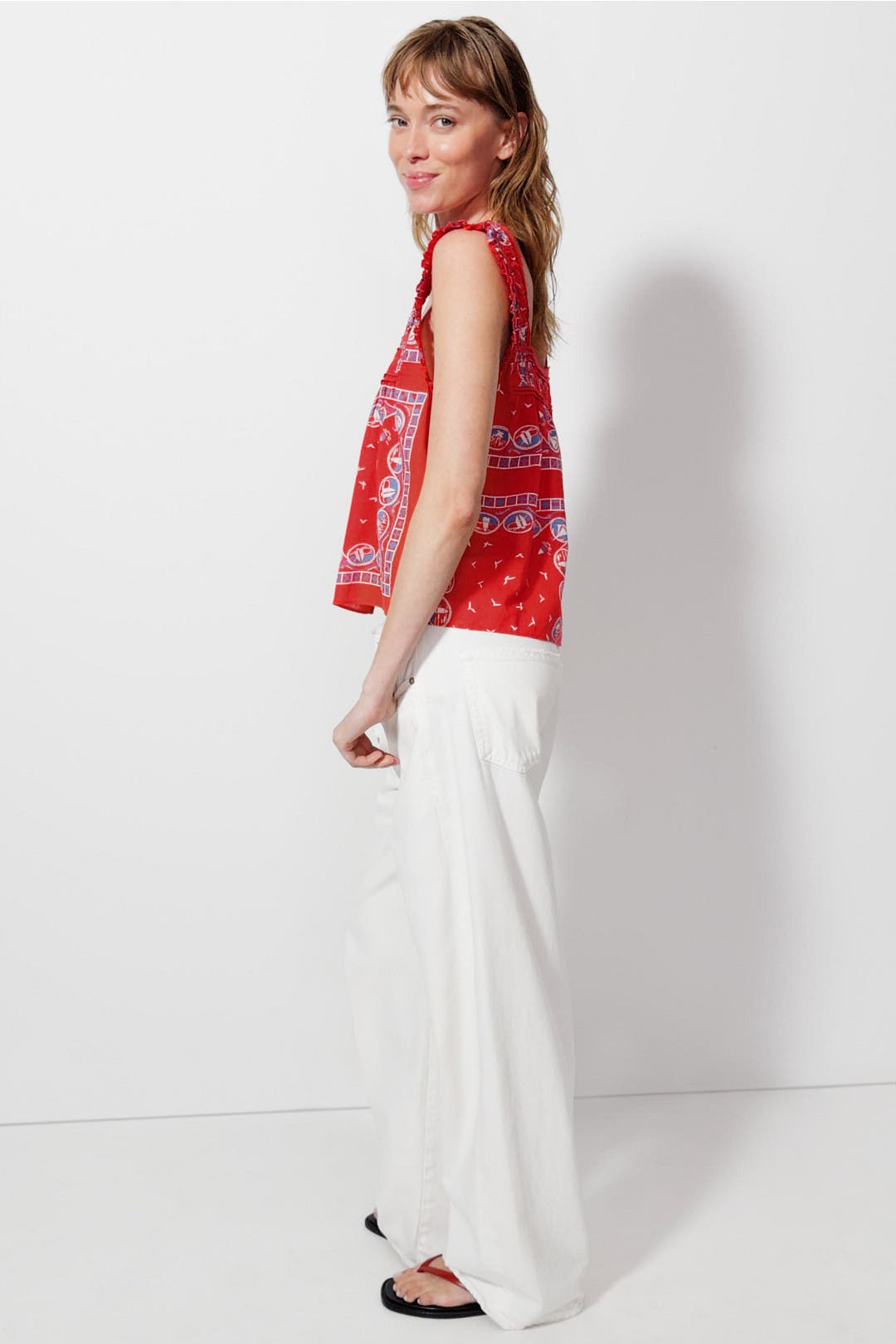 Victorian Pleat Tank Top by The Great. | Rent the Runway