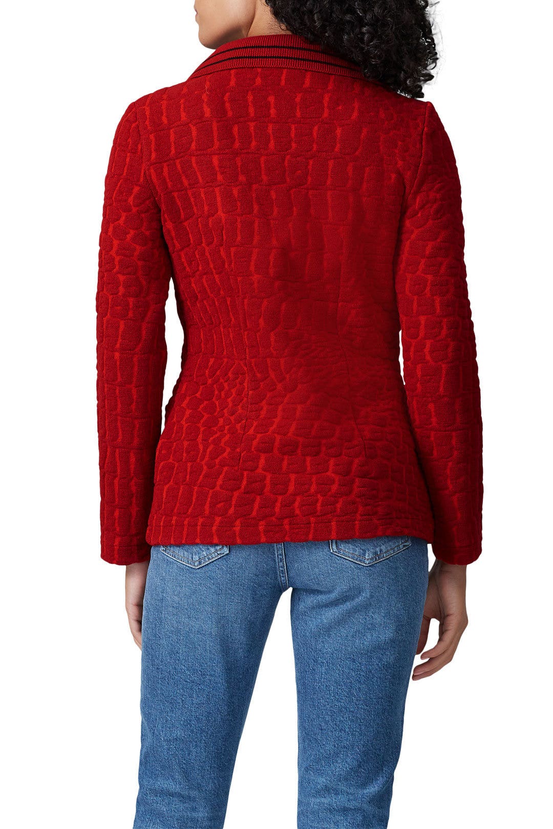 Red Textured Blazer by Aldomartins 2