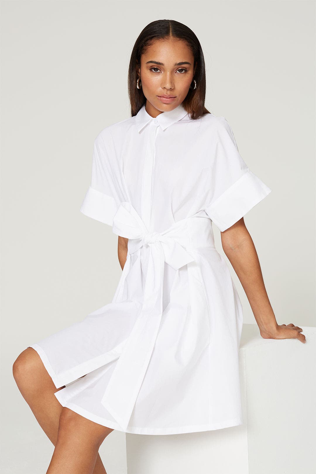 White Poplin Shirt Dress by Emporio Armani | Rent the Runway