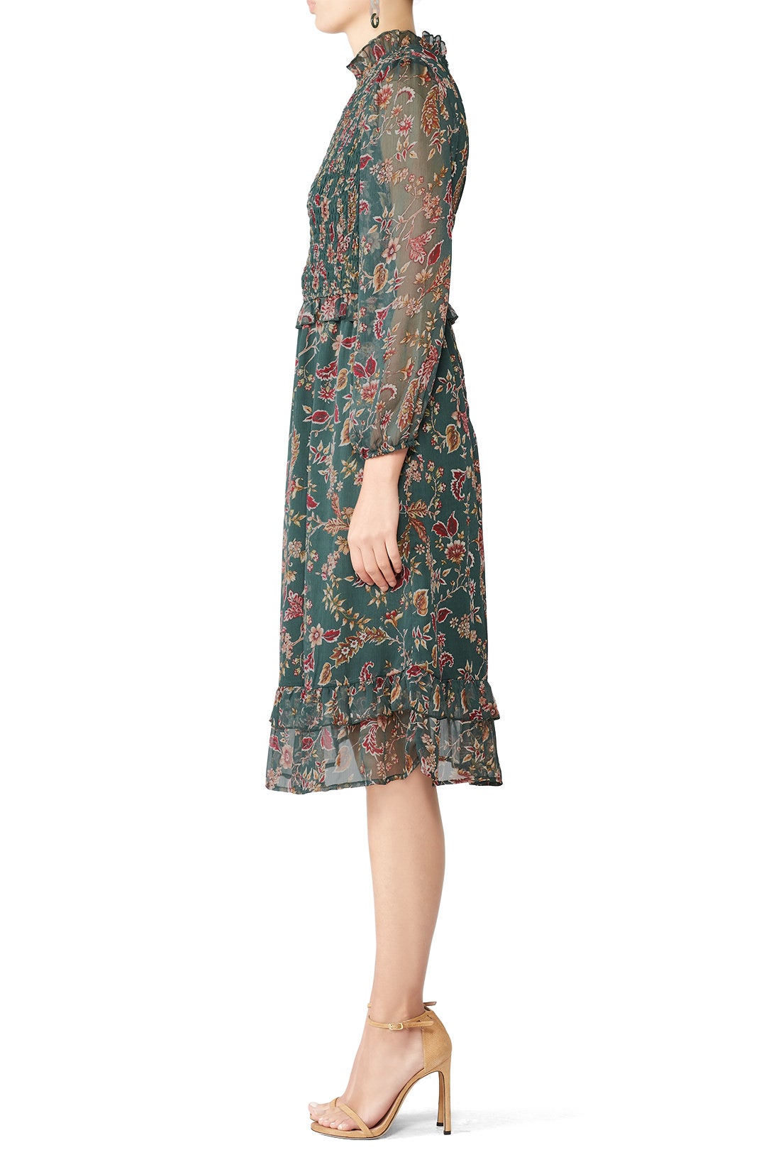 Pine Paisley Smocked Dress by Moon River 1