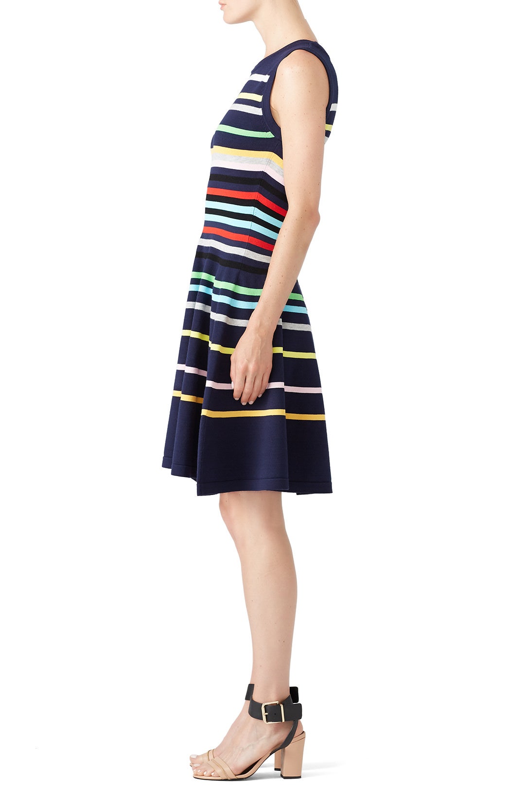 Rainbow Stripe Knit Flare Dress by Milly 2