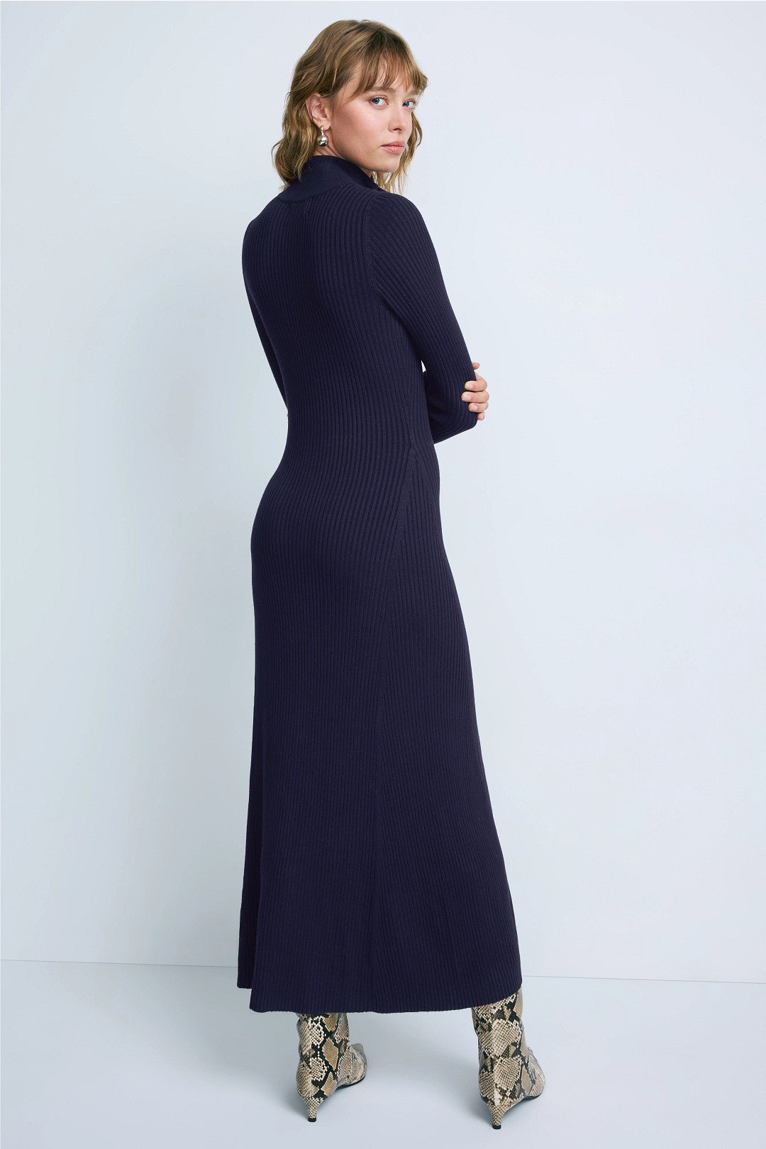 Janne Ribbed Two-Way Zip Sweater Dress by Modern Citizen 2