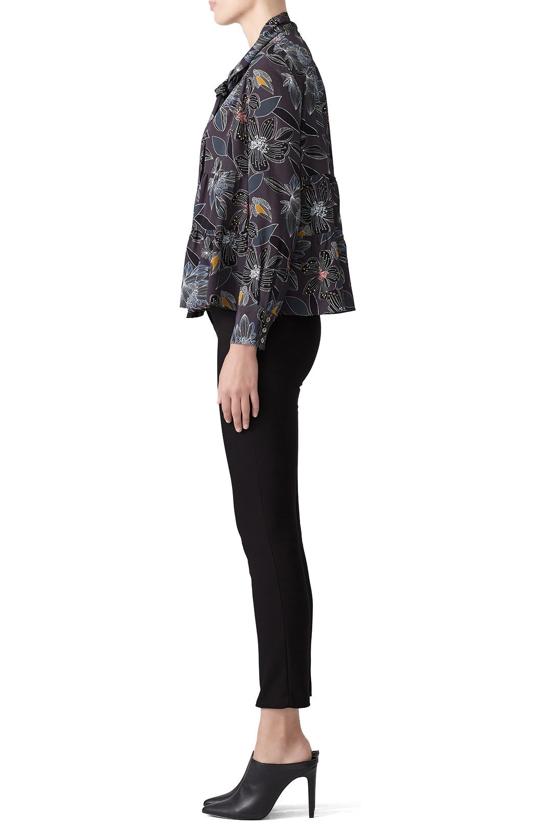 Tiered Tie Floral Blouse by Becken 1