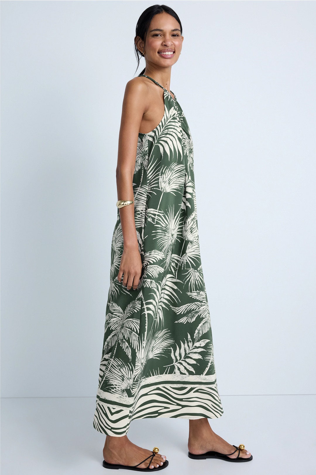 Halter Palm Tree Midi Dress by The Good Journey 1