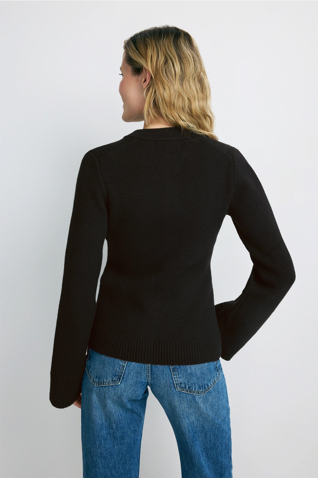 Black Eames Organic Cotton-Wool Button Cardigan by Modern Citizen 2