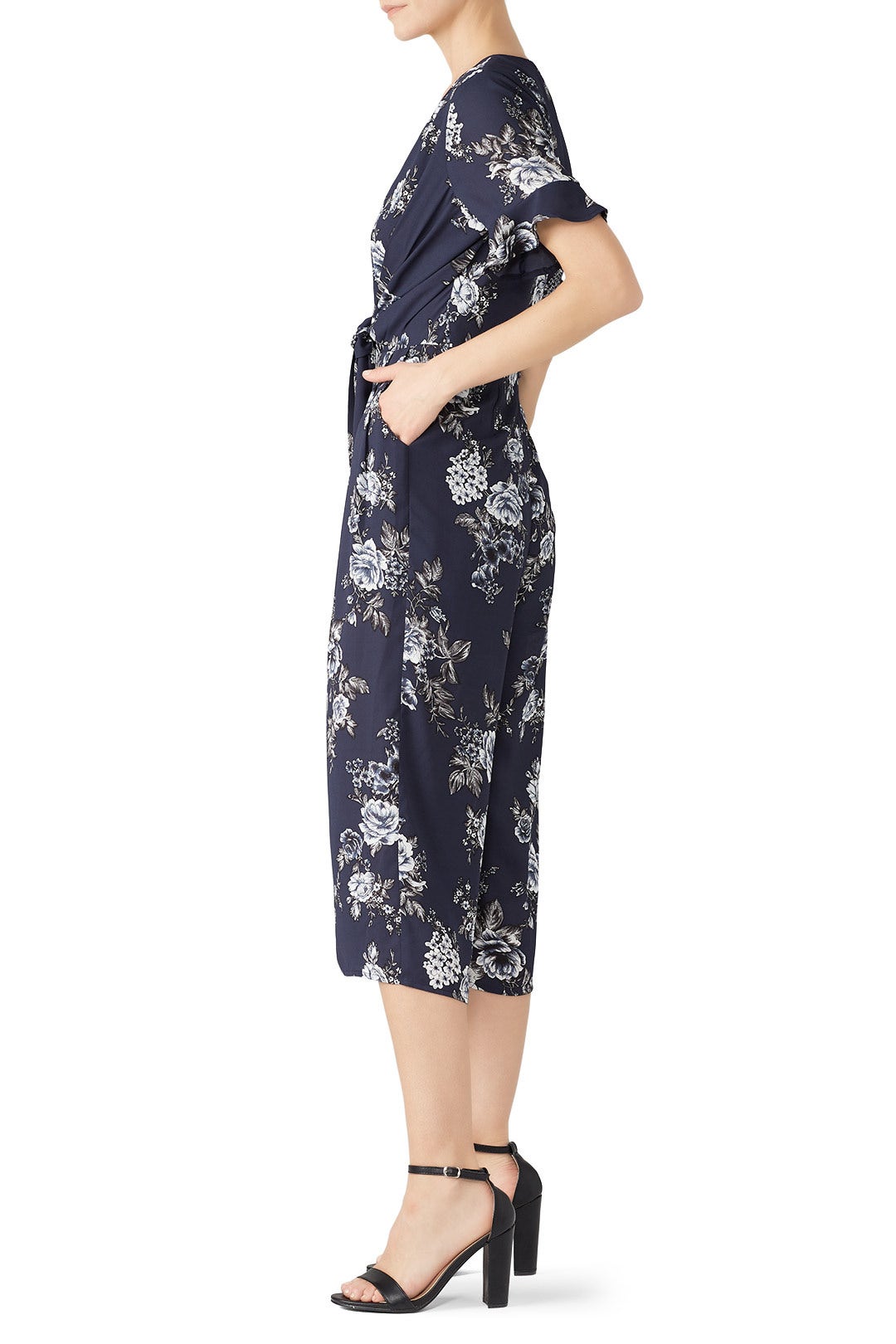 Floral Tie Front Jumpsuit by Louna 1