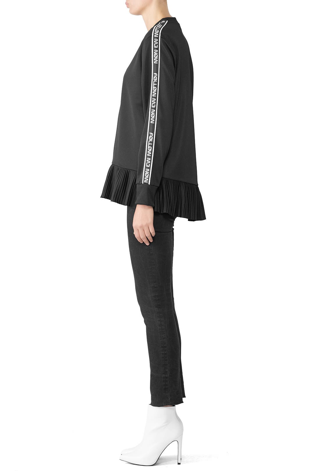 RED VALENTINO フリル付きスウェット S ブラック RED VALENTINO フリル付きスウェット S ブラック