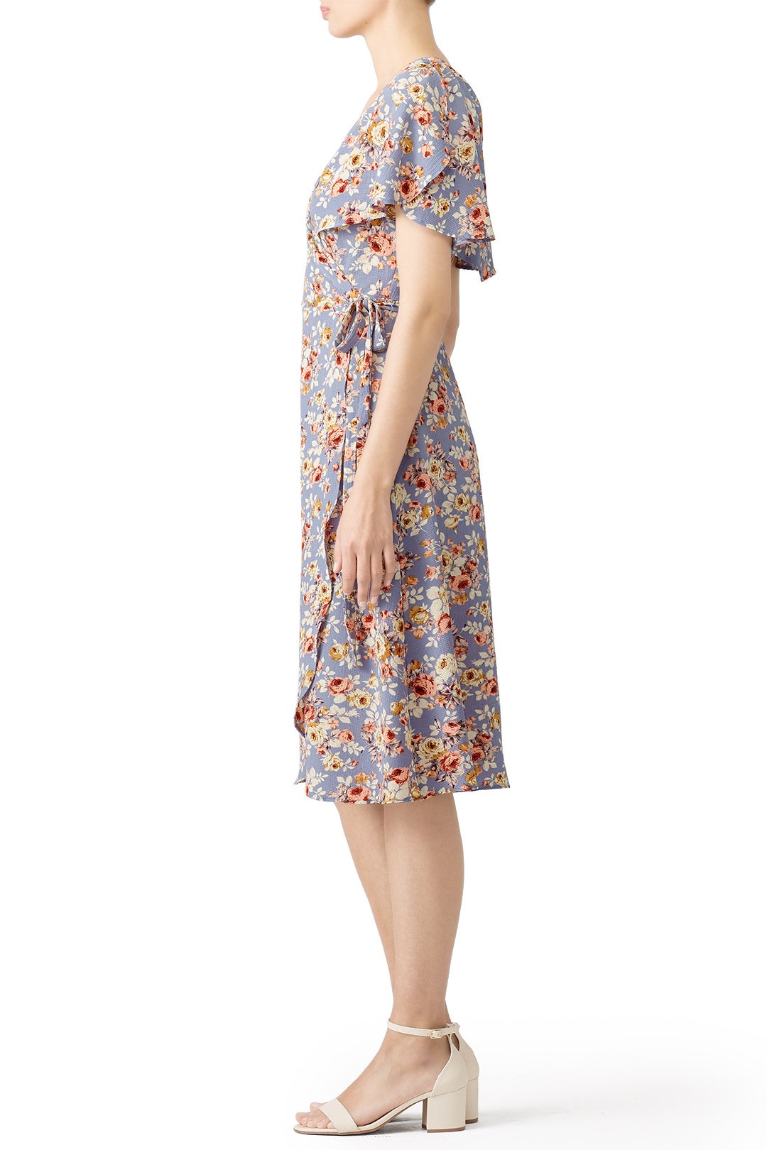 Blue Floral Wrap Dress by Slate & Willow 2
