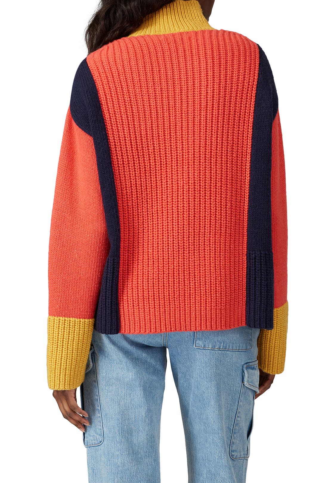Colorblock High Neck Zip Sweater by Victor Alfaro x RTR | Rent the