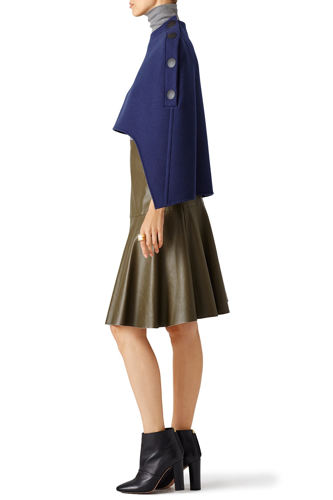 Ink Blue Double Wool Cape by Marni 2