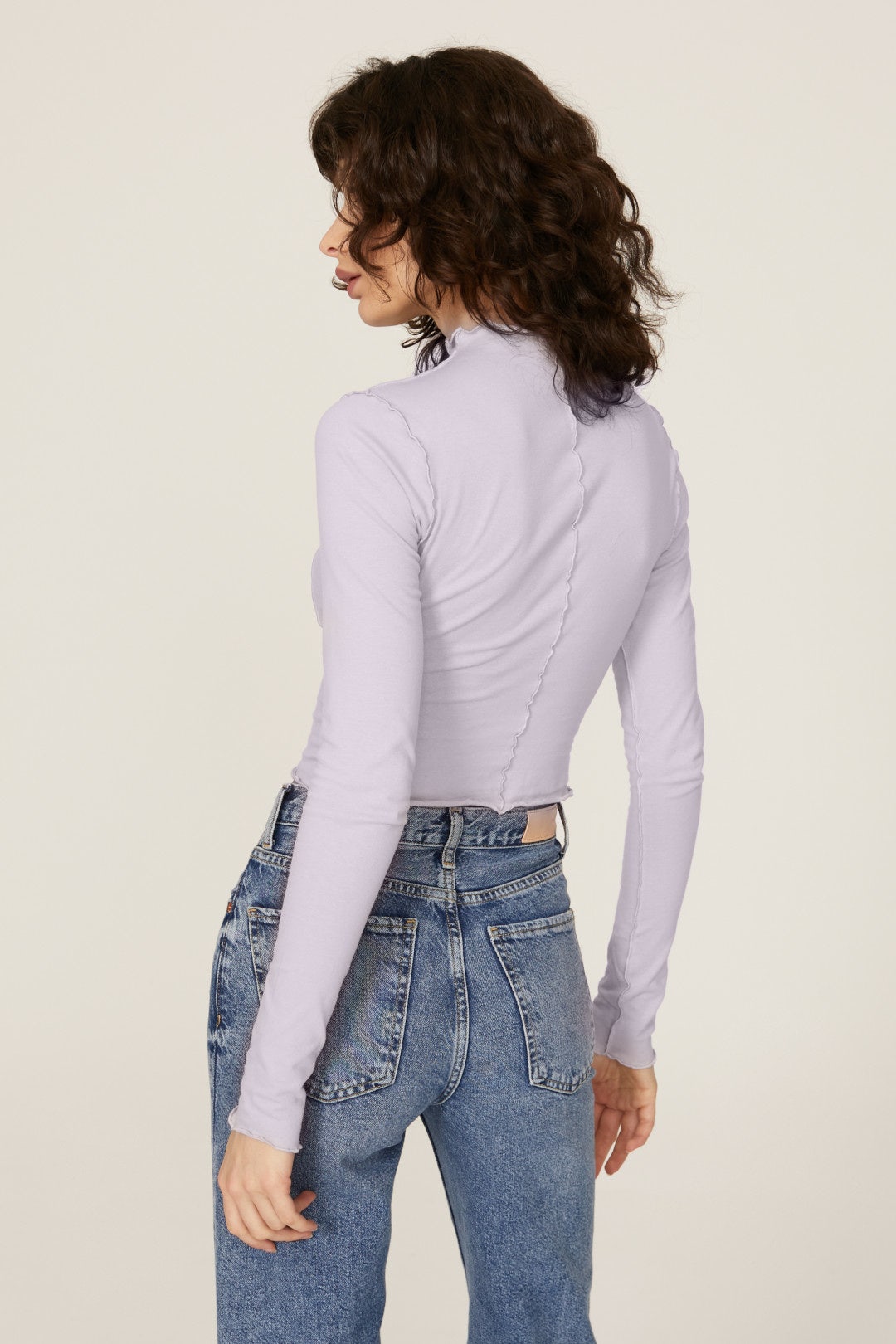 Lettuce Edge Mock Neck Top by GOOD AMERICAN 2