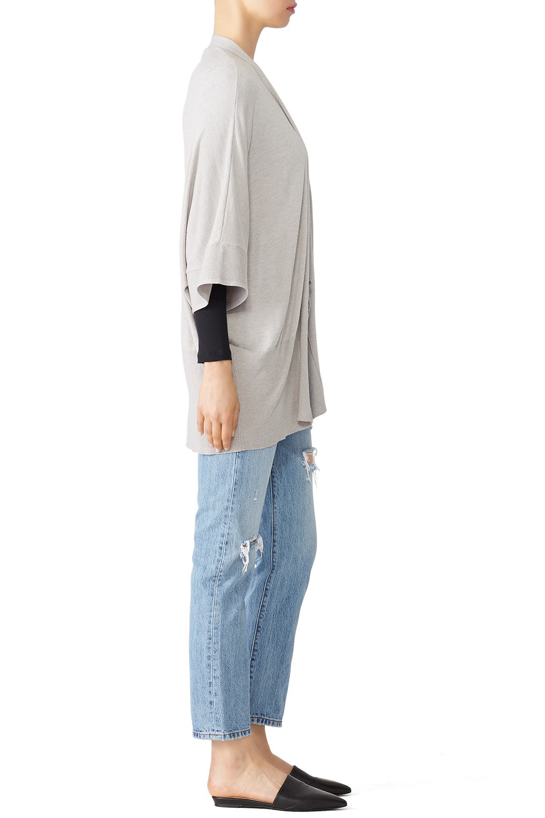 Smoke Grey Cardigan by Josie Natori 2