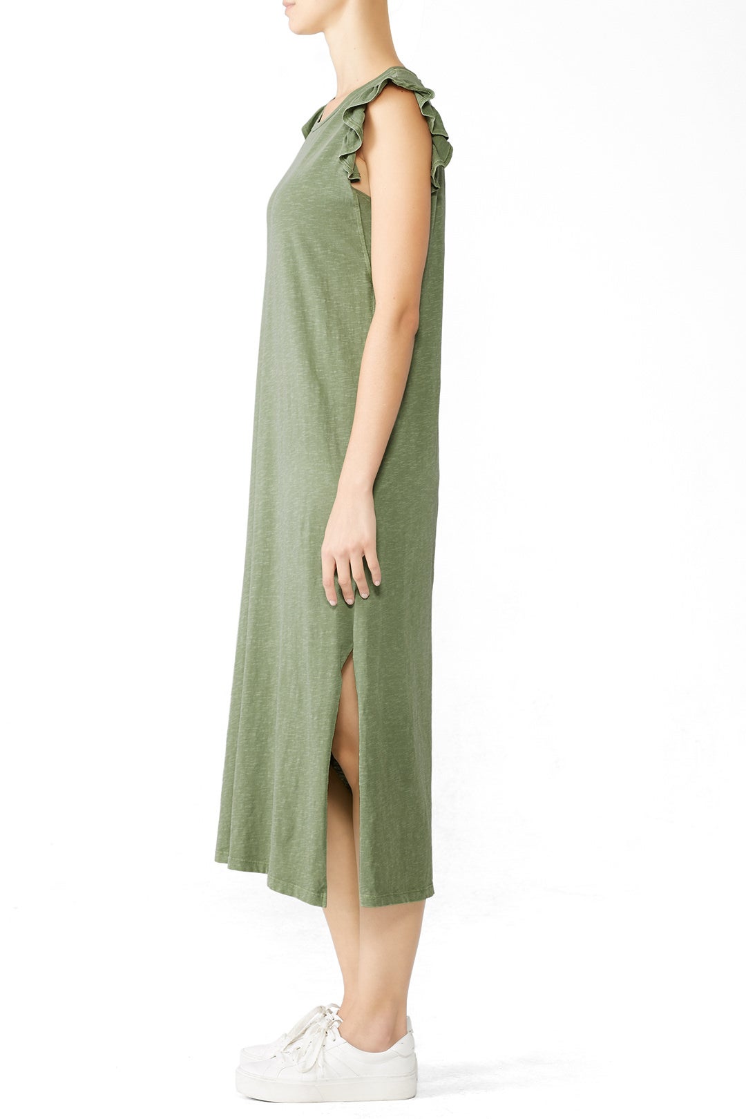 Green Ruffle Midi Dress by Sundry 2
