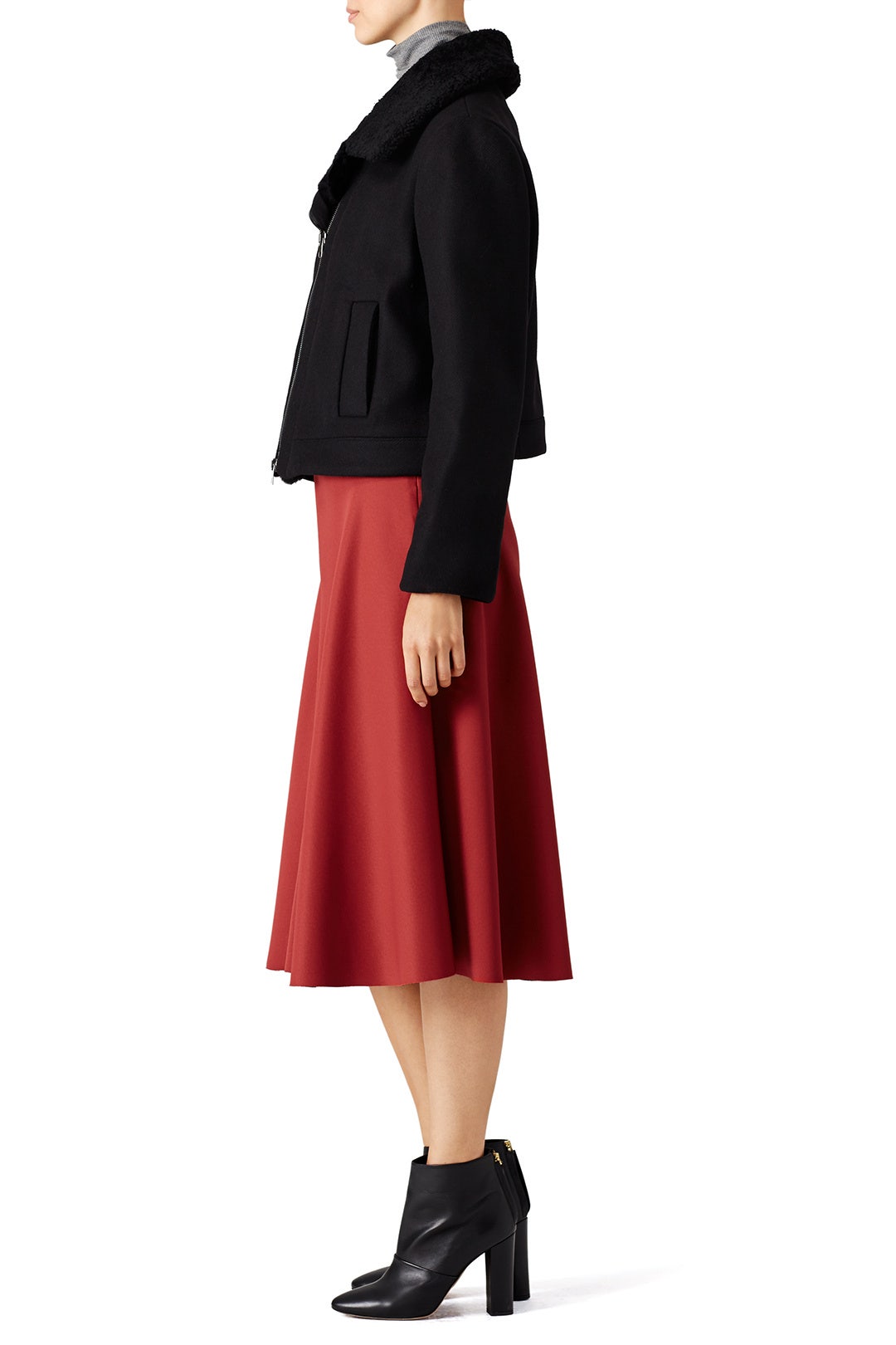 Shearling Collar Moto Jacket by VINCE. 2