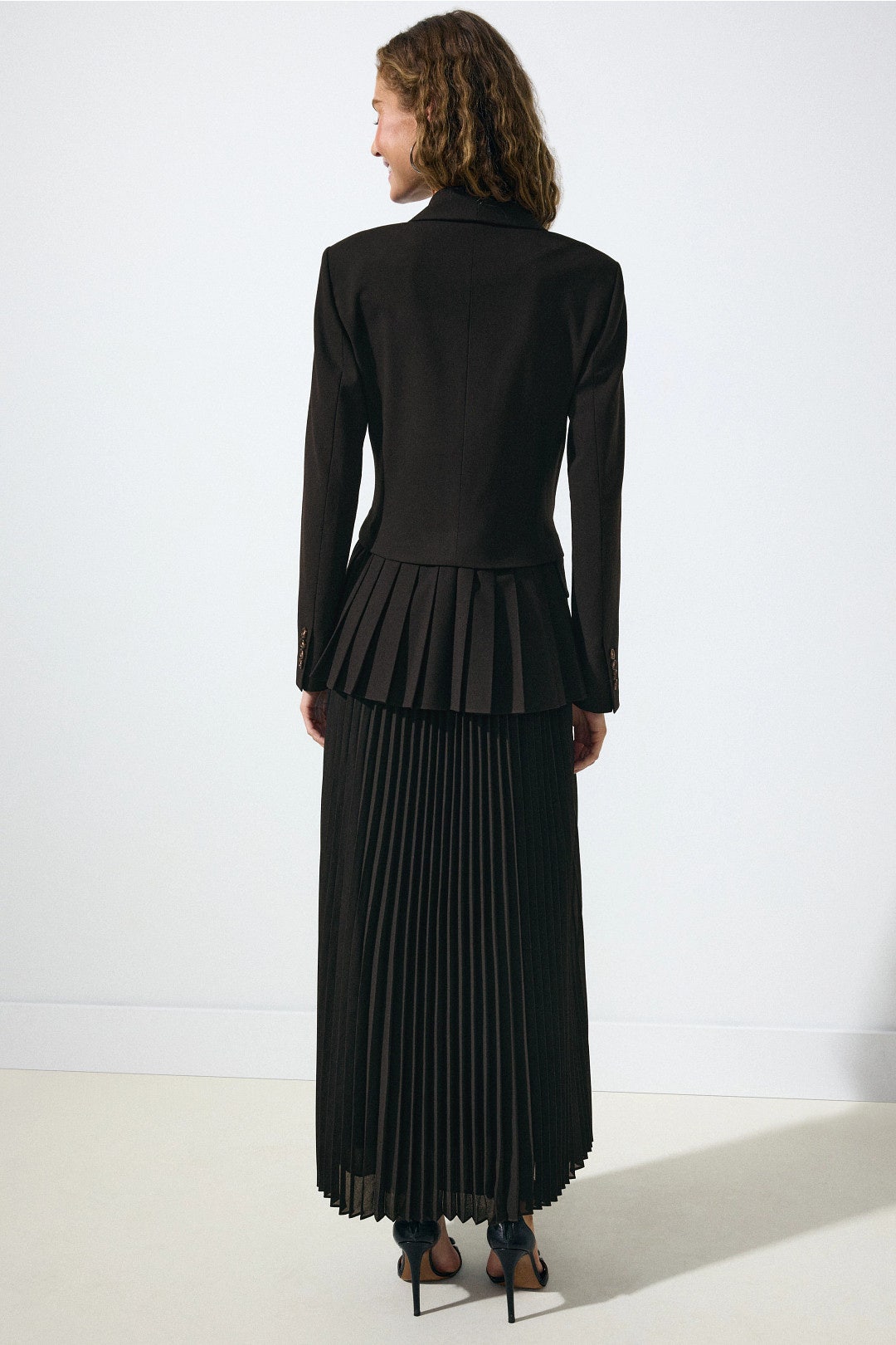 Moren Pleated Black Blazer Dress by SIMKHAI 2