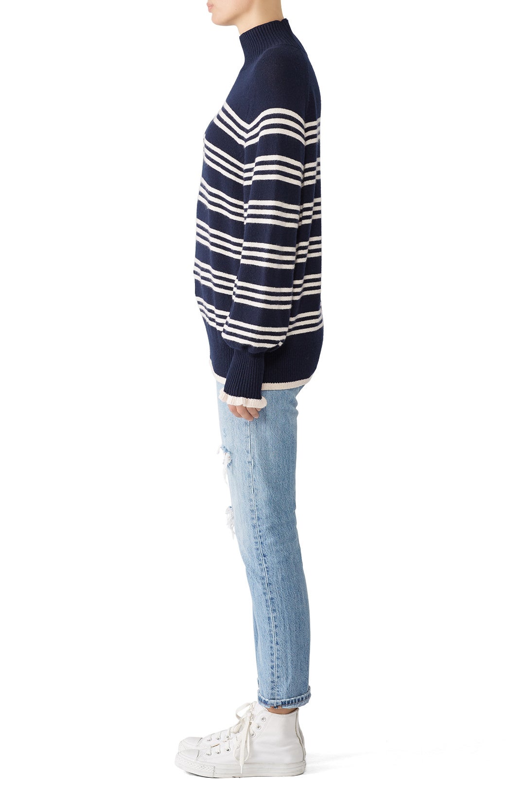 Striped Turtleneck Pullover by Rebecca Taylor NYC 2