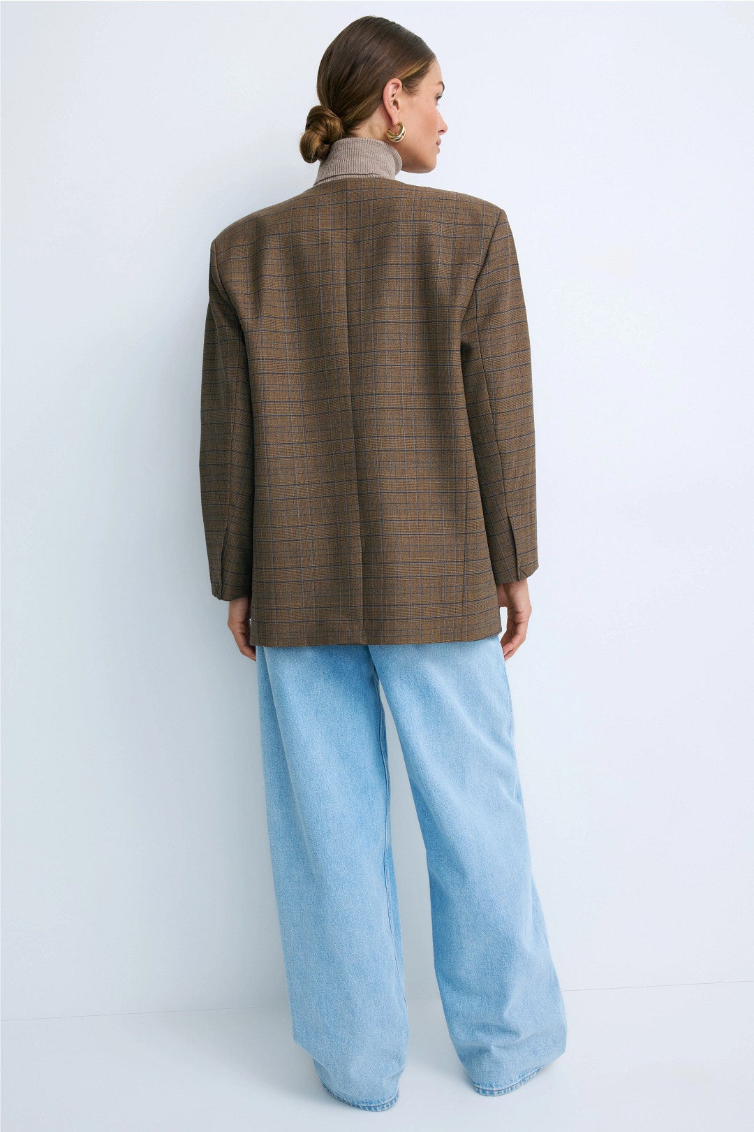 Olivia Plaid Collarless Blazer by Sandro 2