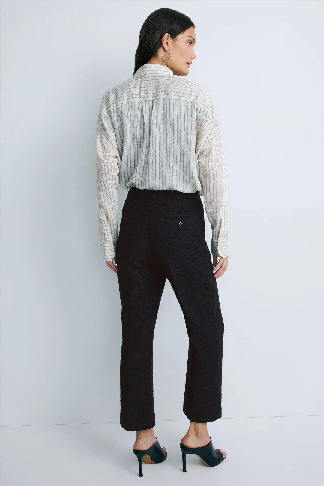 Tweed Cropped Kick Flare Trouser