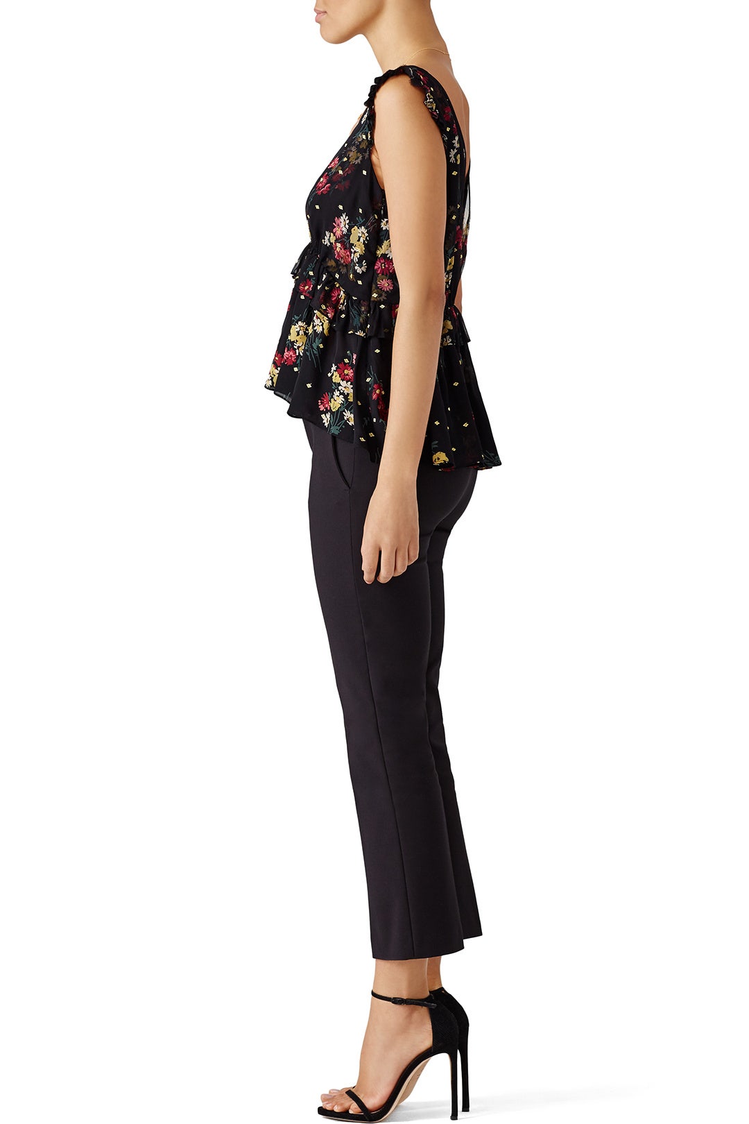 Black Floral Luna Top by Cinq à Sept 1