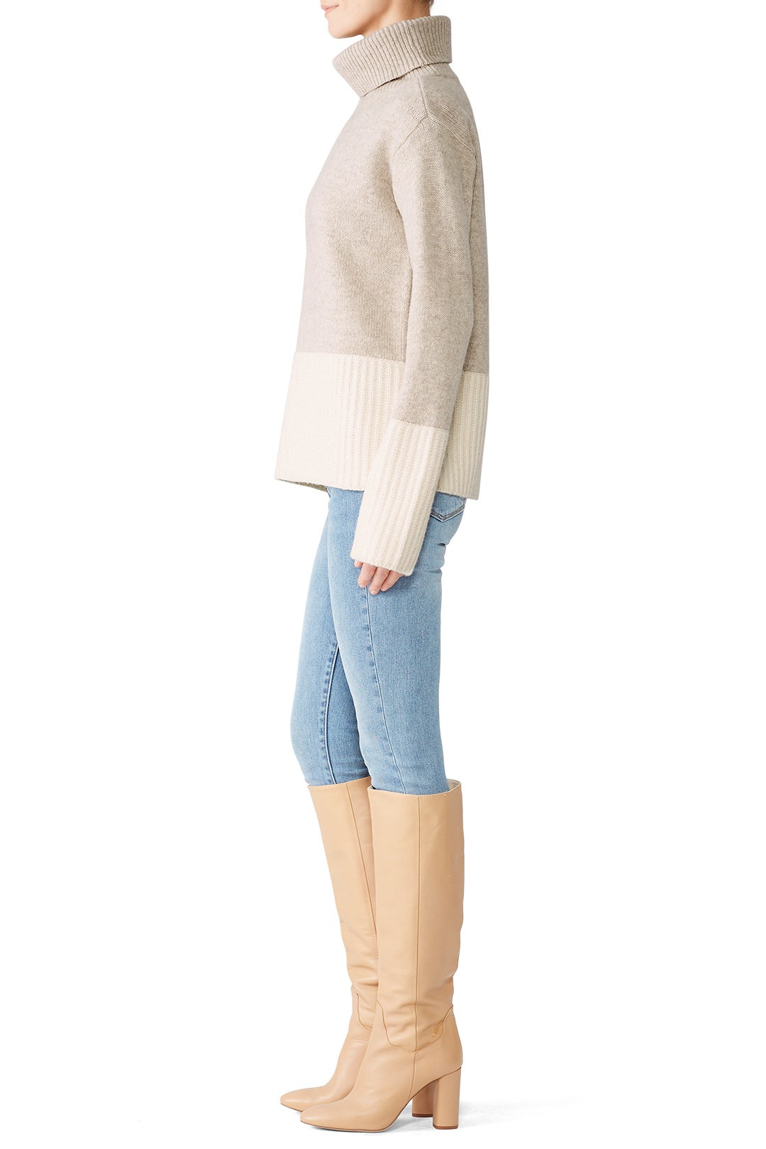 Contrast Rib Turtleneck by Derek Lam 10 Crosby 1